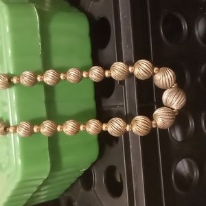 True Vintage MONET Metal Spiral Beaded Lovely Necklace